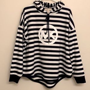 Michael Kors Navy White logo Hoodie
